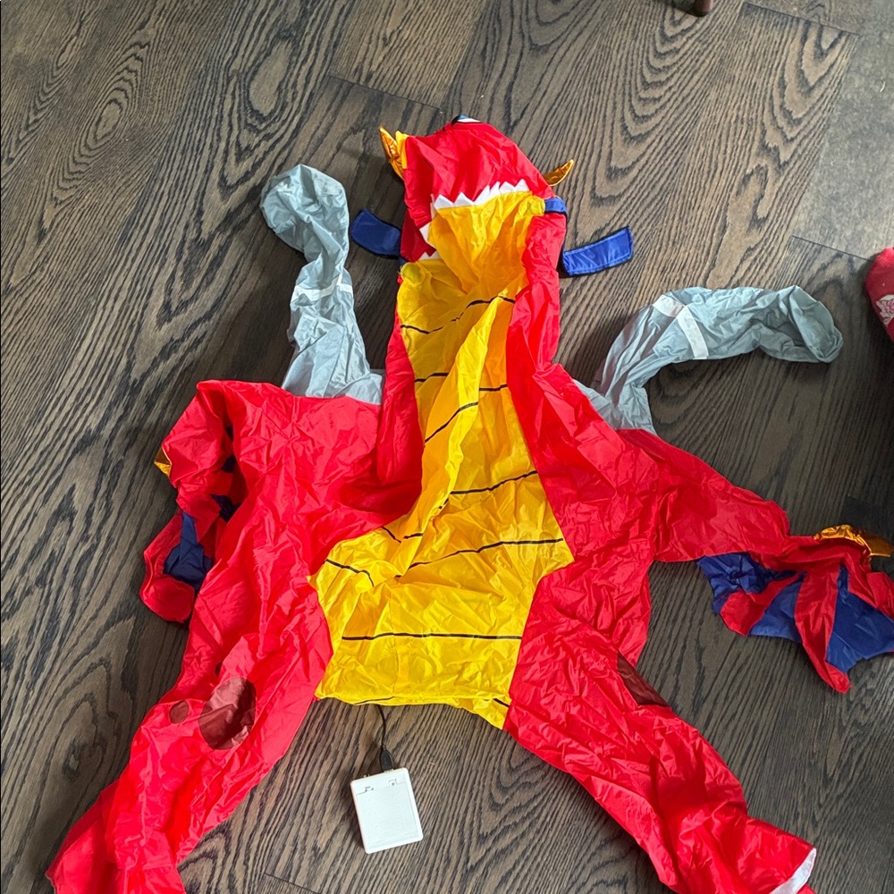 Puff Me Up! Inflatable Fire Dragon Costume for Kids - Red - Picture 3 of 3